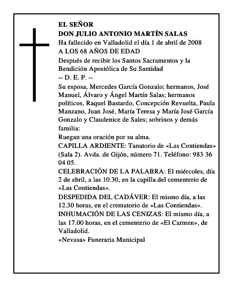 DON JULIO ANTONIO MARTÍN SALAS