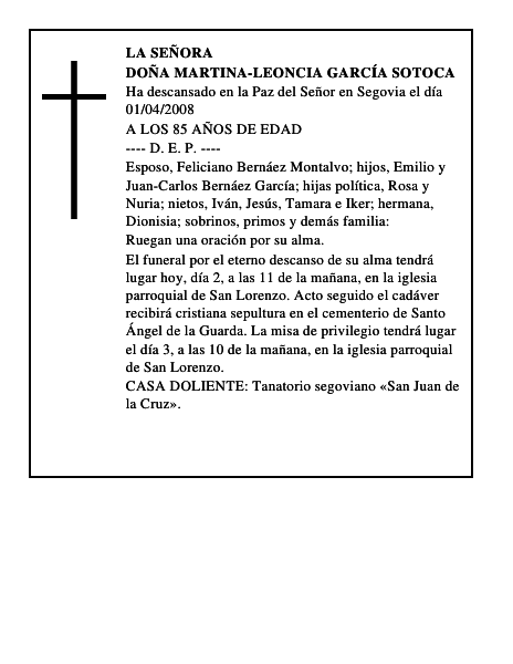 DOÑA MARTINA-LEONCIA GARCÍA SOTOCA
