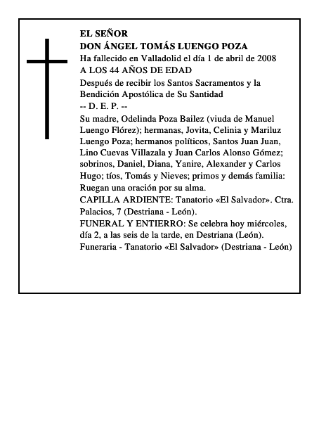 DON ÁNGEL TOMÁS LUENGO POZA