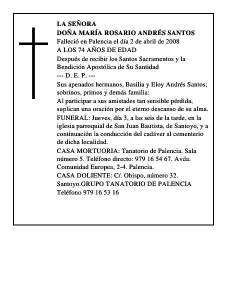DOÑA MARÍA ROSARIO ANDRÉS SANTOS