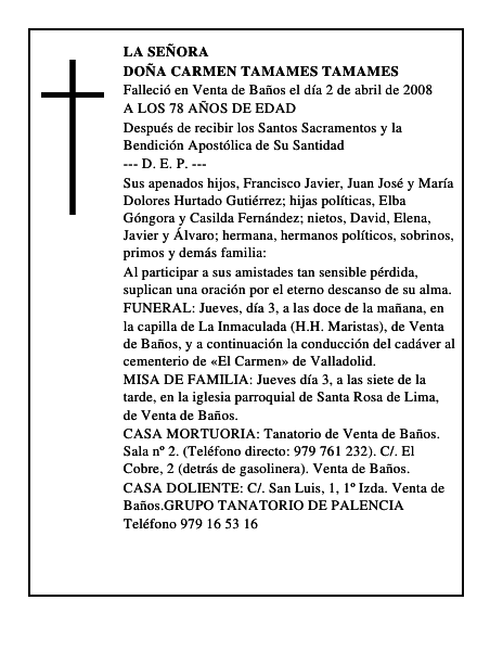 DOÑA CARMEN TAMAMES TAMAMES