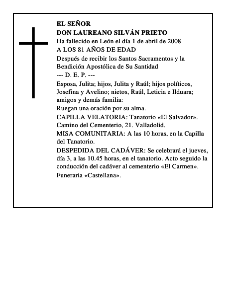 DON LAUREANO SILVÁN PRIETO