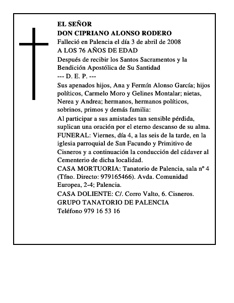 DON CIPRIANO ALONSO RODERO