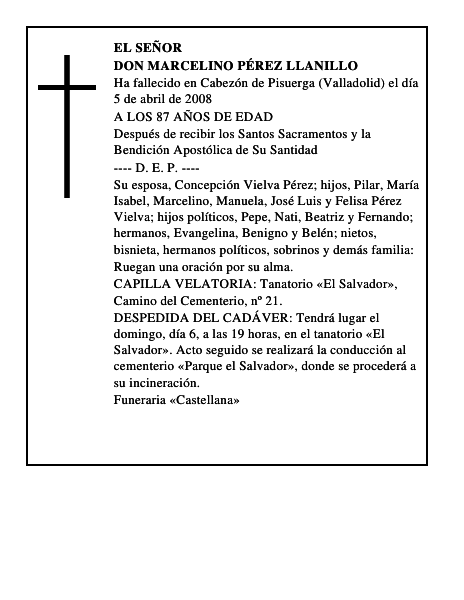 DON MARCELINO PÉREZ LLANILLO