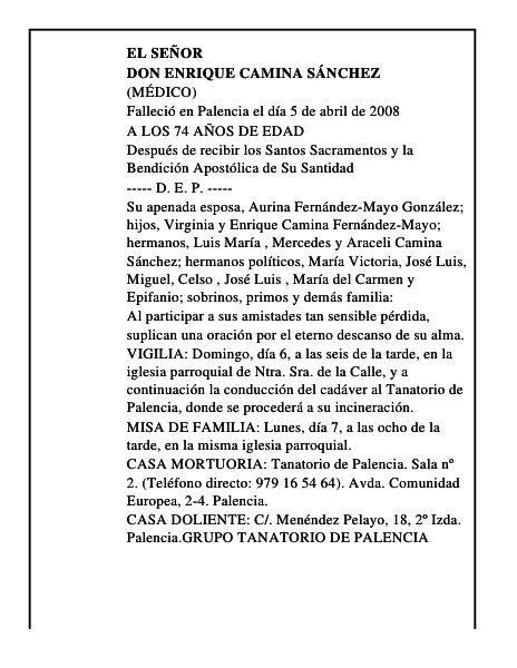 DON ENRIQUE CAMINA SÁNCHEZ