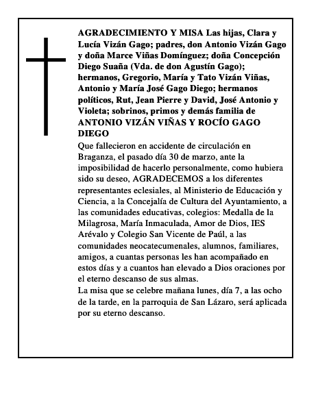 ANTONIO VIZÁN VIÑAS y ROCÍO GAGO DIEGO