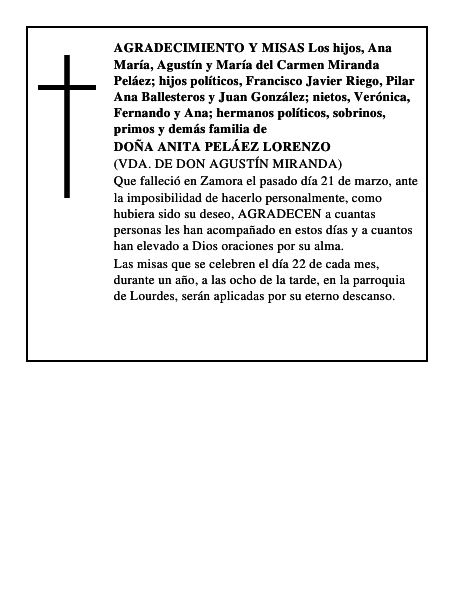 DOÑA ANITA PELÁEZ LORENZO
