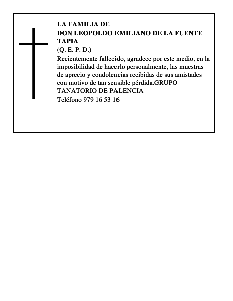 DON LEOPOLDO EMILIANO DE LA FUENTE TAPIA
