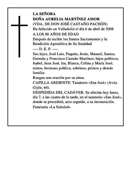 DOÑA AURELIA MARTÍNEZ AMOR