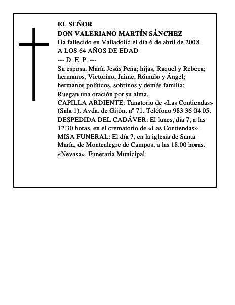 DON VALERIANO MARTÍN SÁNCHEZ