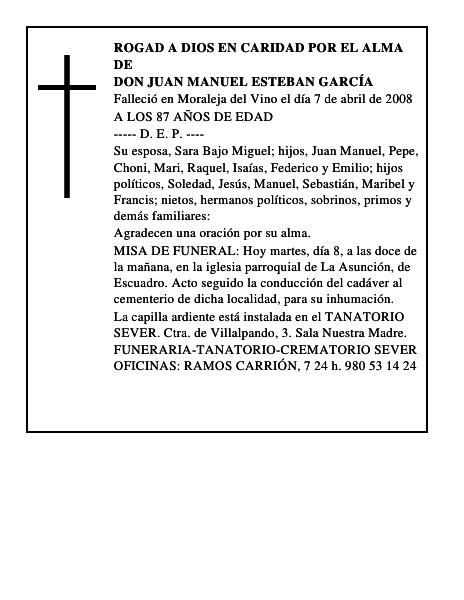 DON JUAN MANUEL ESTEBAN GARCÍA