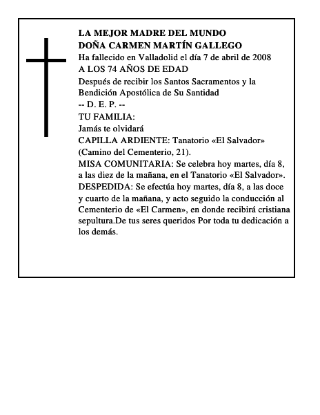 DOÑA CARMEN MARTÍN GALLEGO