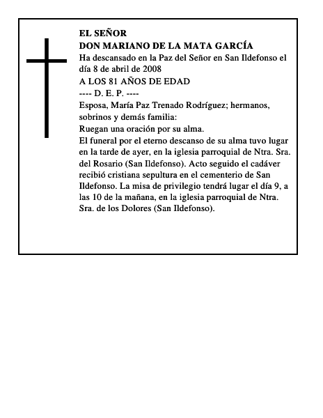 DON MARIANO DE LA MATA GARCÍA