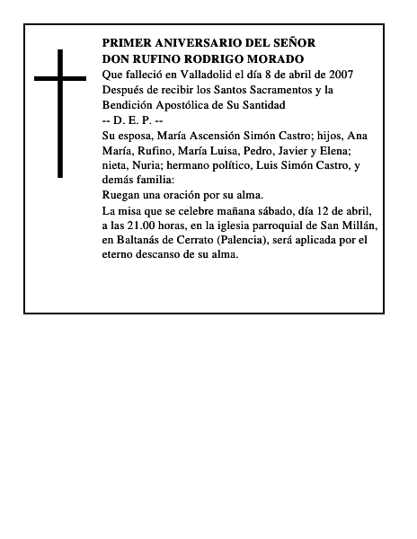DON RUFINO RODRIGO MORADO