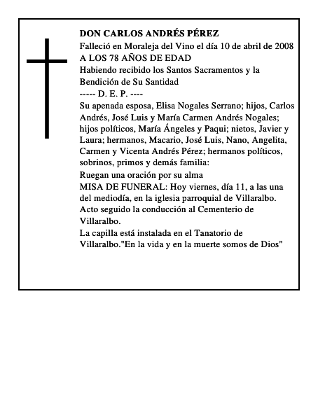 DON CARLOS ANDRÉS PÉREZ