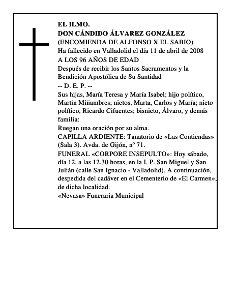 DON CÁNDIDO ÁLVAREZ GONZÁLEZ