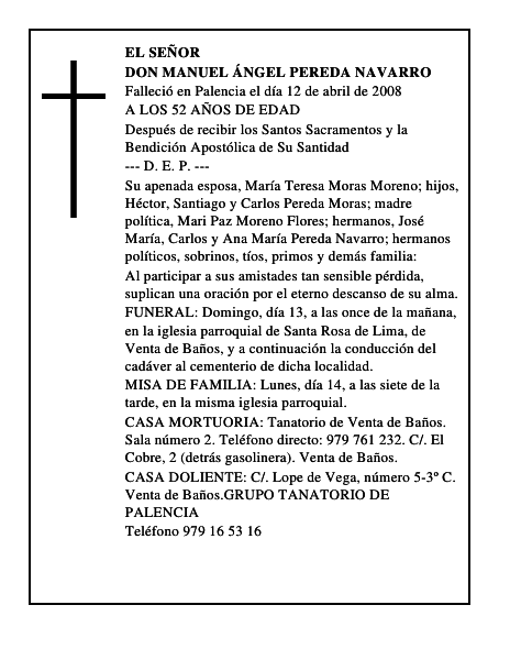 DON MANUEL ÁNGEL PEREDA NAVARRO