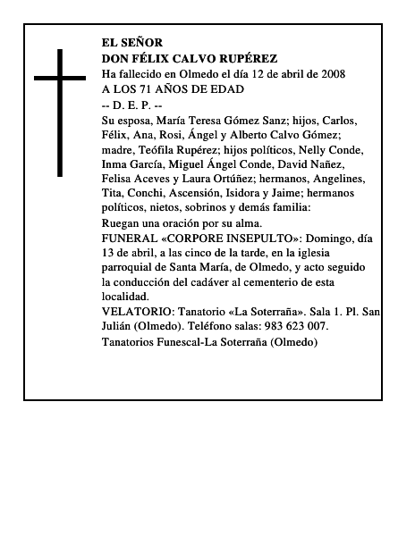 DON FÉLIX CALVO RUPÉREZ
