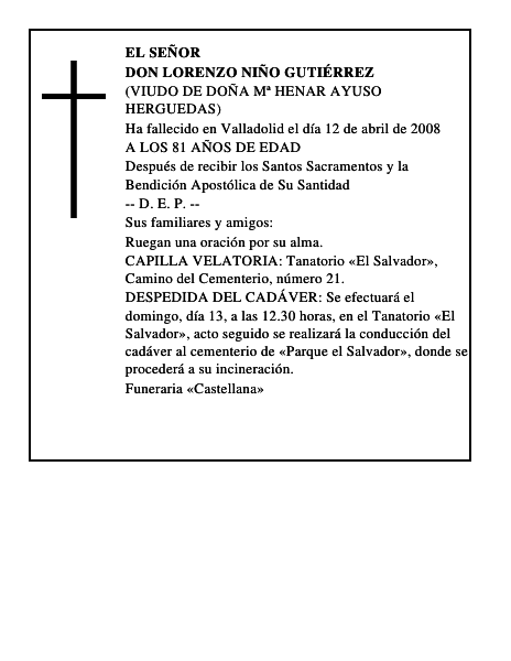 DON LORENZO NIÑO GUTIÉRREZ