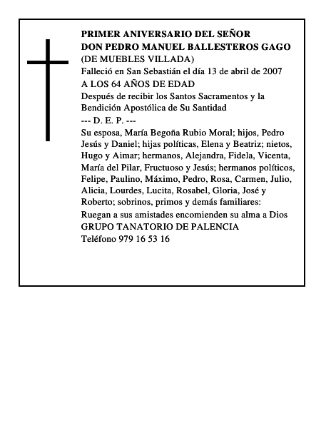 DON PEDRO MANUEL BALLESTEROS GAGO
