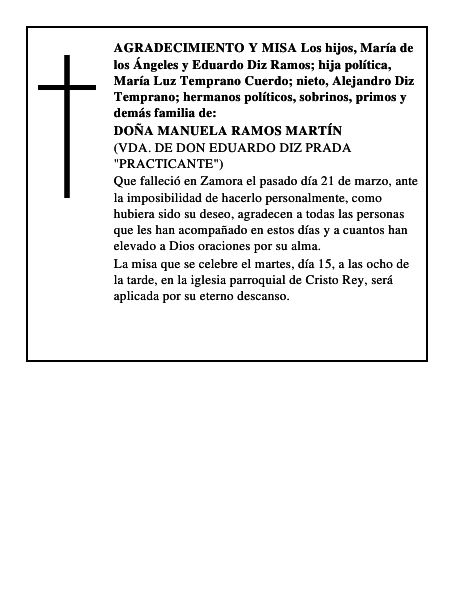 DOÑA MANUELA RAMOS MARTÍN