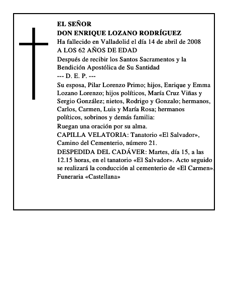 DON ENRIQUE LOZANO RODRÍGUEZ
