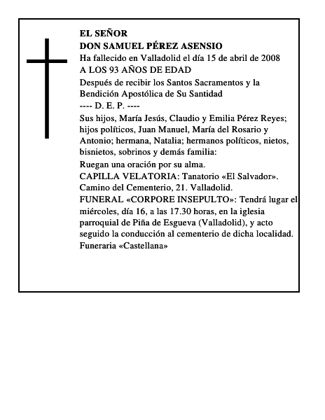 DON SAMUEL PÉREZ ASENSIO