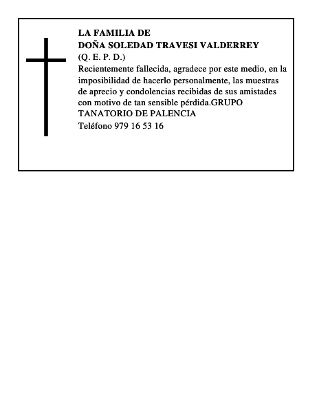 DOÑA SOLEDAD TRAVESI VALDERREY