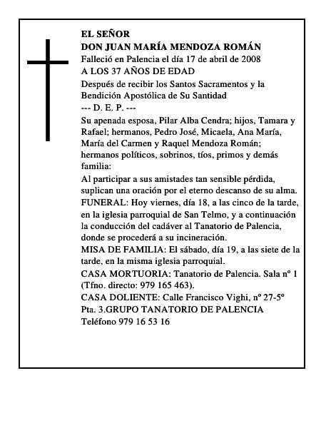 DON JUAN MARÍA MENDOZA ROMÁN
