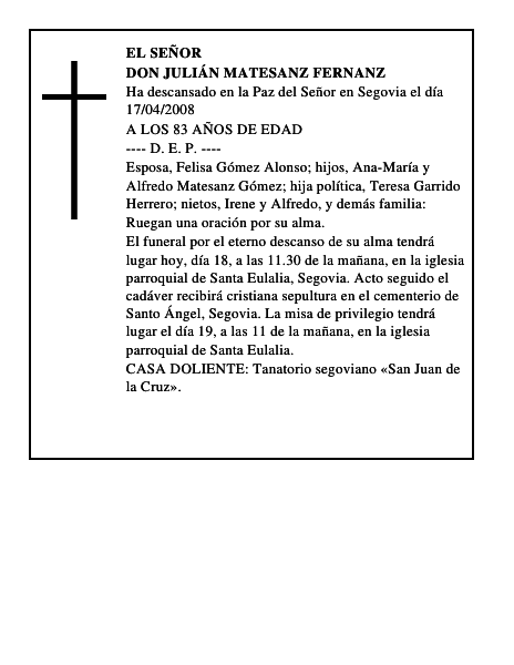 DON JULIÁN MATESANZ FERNANZ