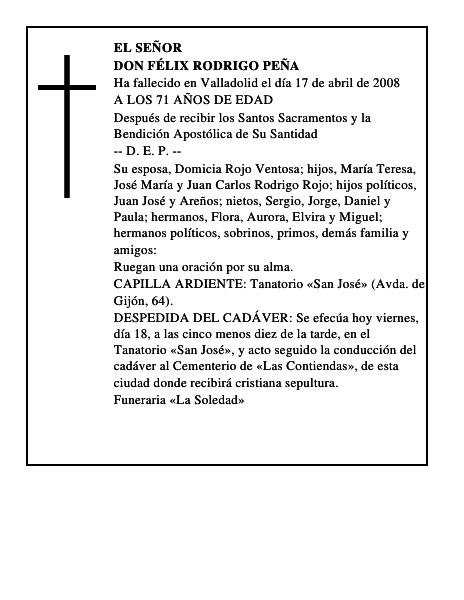 DON FÉLIX RODRIGO PEÑA