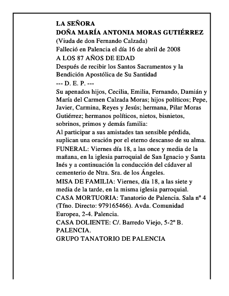 DOÑA MARÍA ANTONIA MORAS GUTIÉRREZ
