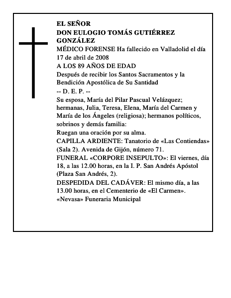DON EULOGIO TOMÁS GUTIÉRREZ GONZÁLEZ