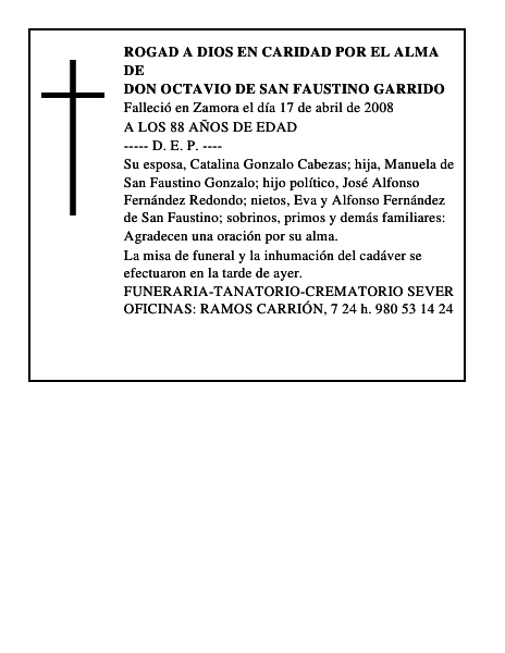 DON OCTAVIO DE SAN FAUSTINO GARRIDO