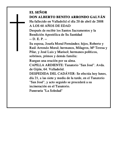 DON ALBERTO BENITO ARRONDO GALVÁN