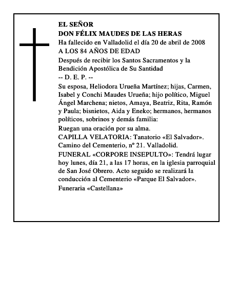 DON FÉLIX MAUDES DE LAS HERAS