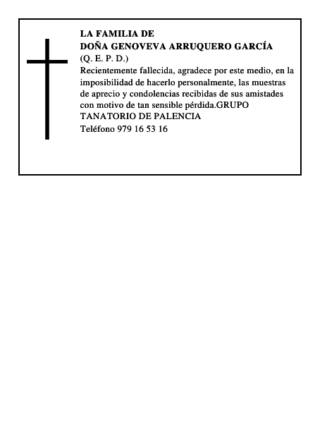DOÑA GENOVEVA ARRUQUERO GARCÍA