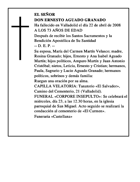 DON ERNESTO AGUADO GRANADO