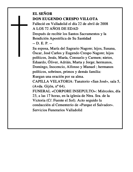 DON EUGENDO CRESPO VILLOTA
