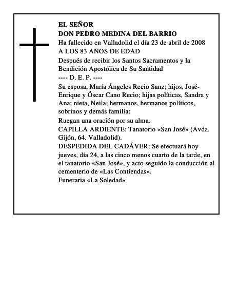 DON PEDRO MEDINA DEL BARRIO