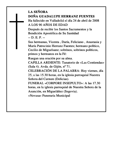 DOÑA GUADALUPE HERRANZ FUENTES