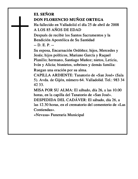 DON FLORENCIO MUÑOZ ORTEGA