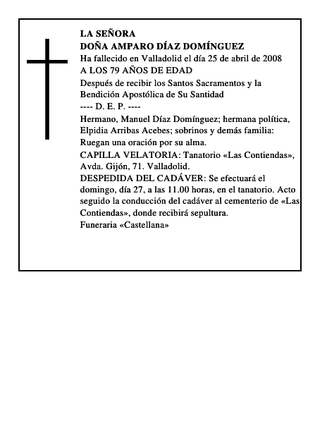 DOÑA AMPARO DÍAZ DOMÍNGUEZ