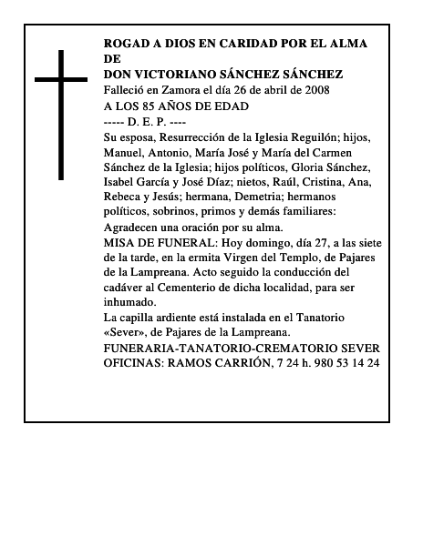 DON VICTORIANO SÁNCHEZ SÁNCHEZ