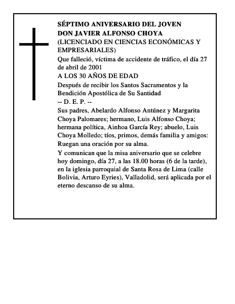 DON JAVIER ALFONSO CHOYA