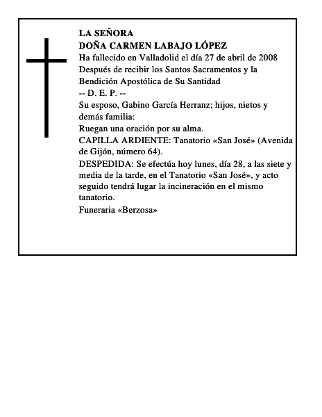 DOÑA CARMEN LABAJO LÓPEZ