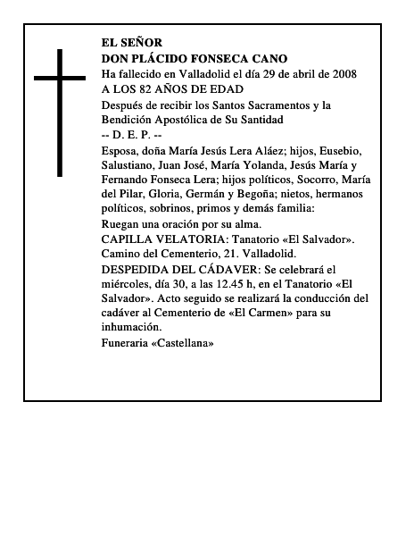 DON PLÁCIDO FONSECA CANO
