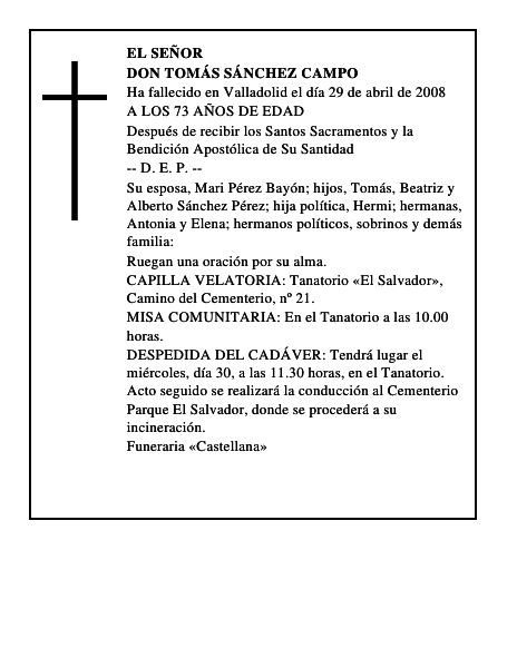 DON TOMÁS SÁNCHEZ CAMPO