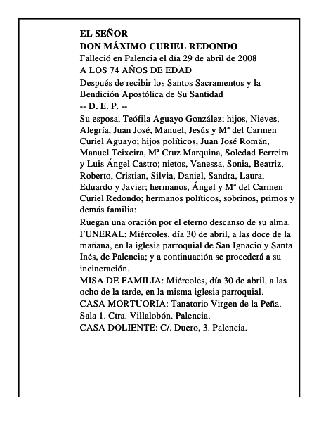 DON MÁXIMO CURIEL REDONDO