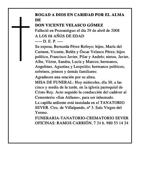 DON VICENTE VELASCO GÓMEZ